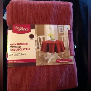 70” Round Brick Red Tablecloth